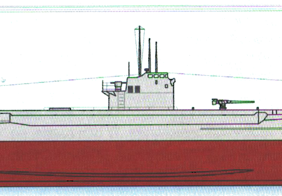 Подводная лодка IJN I-1 [Submarine] - чертежи, габариты, рисунки